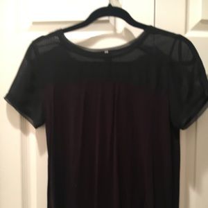 H&M black mesh top Sz S